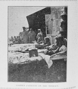 Cooden Beach. Patients and nurses on the terrace. Bexhill Chronicle 29th July