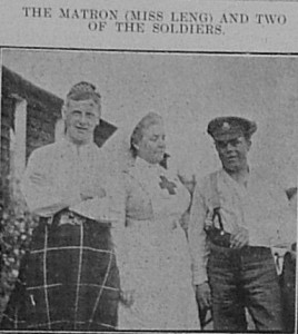 Cricket match, Cooden. Matron Leng and patients. 18th September 1915 Chronicle