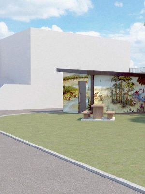 An artist's impression of the proposed new loos intended for Egerton Park.