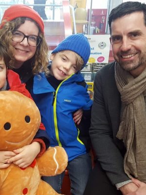 Jasper and George, winner of our Xmas trail competition and his family