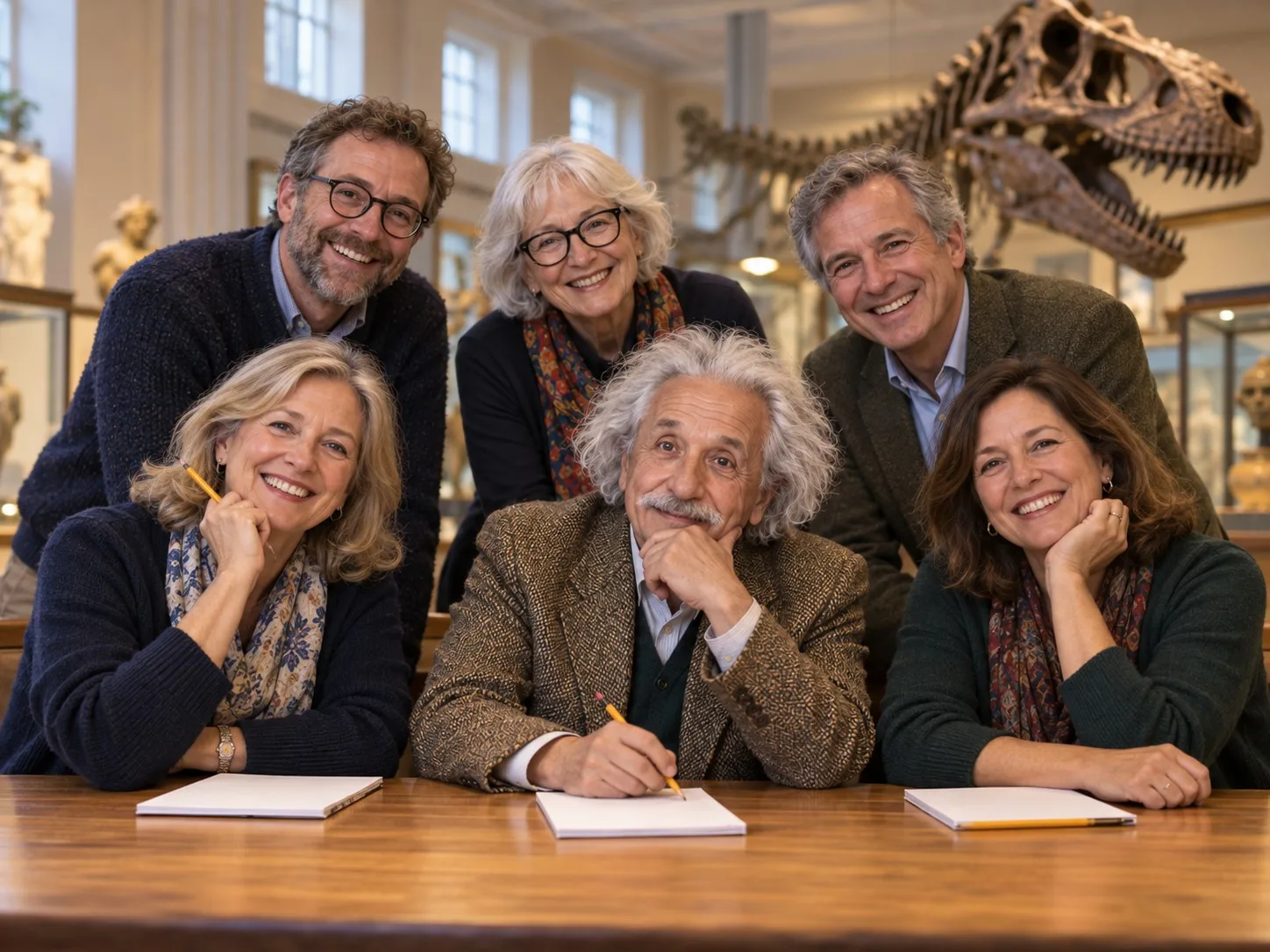AI generated spoof image of a Bexhill Museum quiz team.
