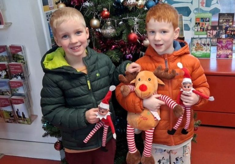 Christmas competition winners Finlay & Angus.