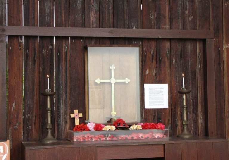 A cross made by Tim Hemmings of Bexhill while a prisoner of the Japanese during WWII